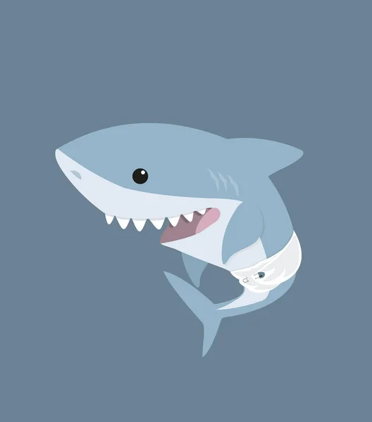 Bébé Mignon Requin Vif — Image vectorielle