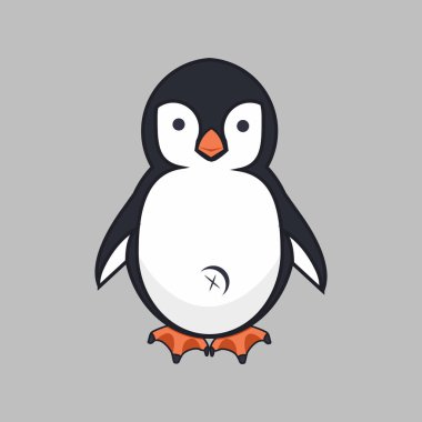 Şirin penguenin vektör çizimi