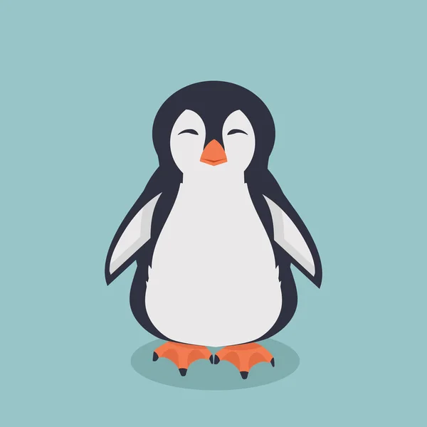 Vetor Desenho Animado Pinguim Sorridente — Vetor de Stock