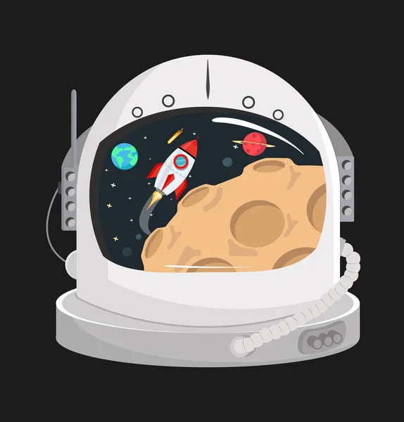 Casque Astronaute Dans Espace — Image vectorielle