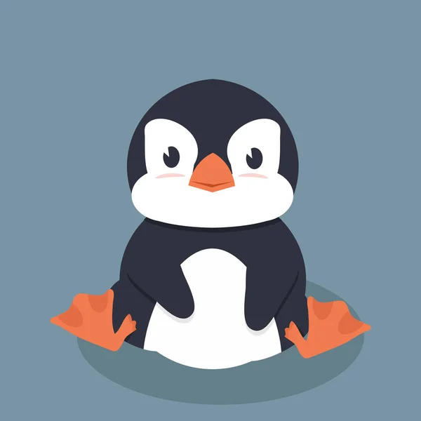 Lindo Pequeño Vector Pingüino — Vector de stock