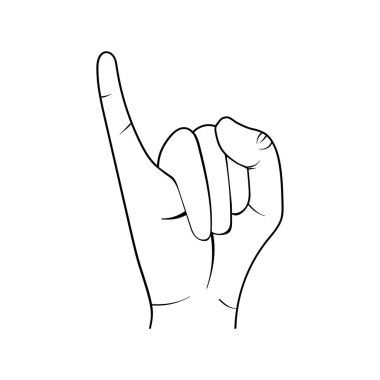 küçük parmak işareti vektör anahat bir söz yapma