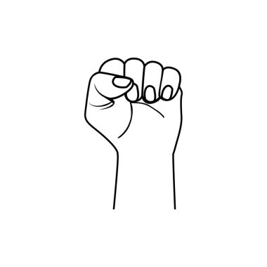 sıkılı el anahat vektör