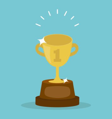 Kupa kupası düz ikon zafer konsepti