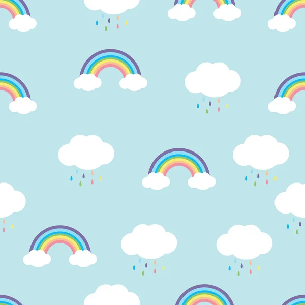 虹の雨がシームレスなパターンベクトルを — ストックベクタ