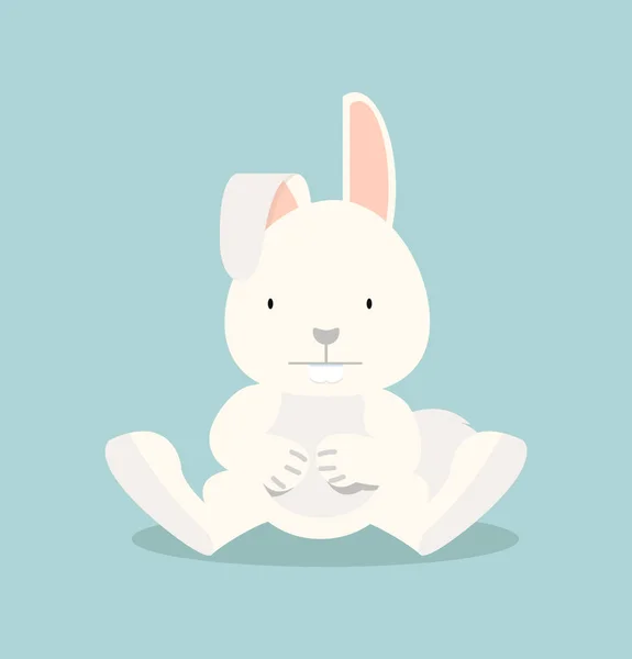 Щасливий Кролик Мультфільм Плоский Стиль — стоковий вектор
