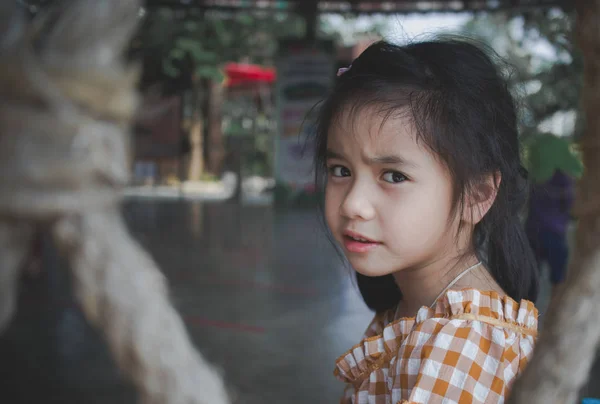 Asian Little Girl Unhappy Angry Sad — Stock Photo, Image