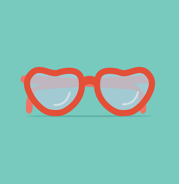 Trendy red sun glasses vector illustration