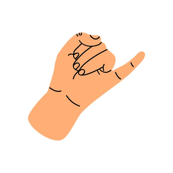 Little Finger Making Gesture Promise - Stock Vector. 