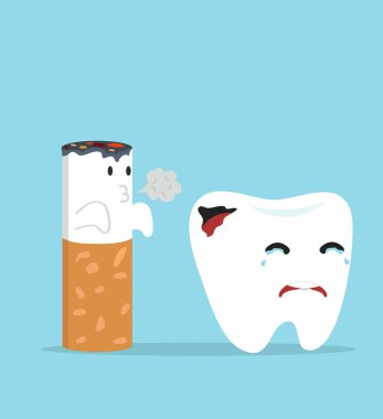 Güzel dişli, sigaralı çizgi film dişçileri.