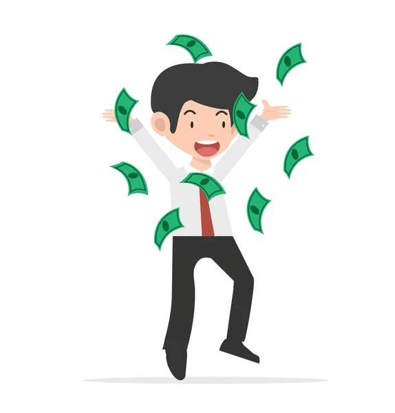 Businessman Throwing Dollar Cash Money — Stock Vector