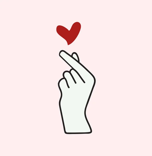 Рука Знаком Мини Вектор Сердца — стоковый вектор
