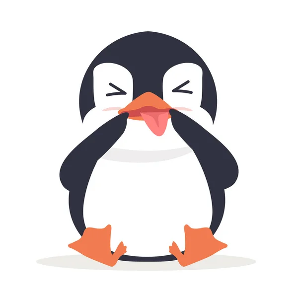 Leuke Grappige Dikke Pinguïn Vector — Stockvector