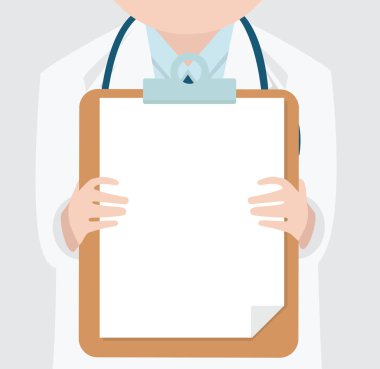 Doktor bir pano vektörü tutuyor