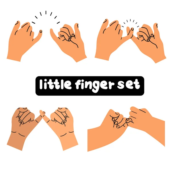 Little Finger Making Promise Set Stock Illustration