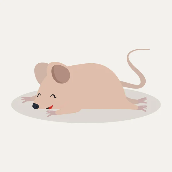 Roztomilý Myš Zvíře Spánek — Stockový vektor
