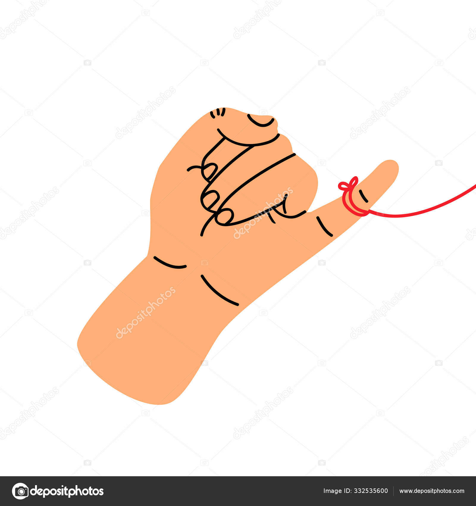 Kleiner Finger Macht Geste Des Versprechens Mit Rotem Faden  Stock-Vektorbild von ©focus_bell@hotmail.co.th 332535600, image size:1600x1700