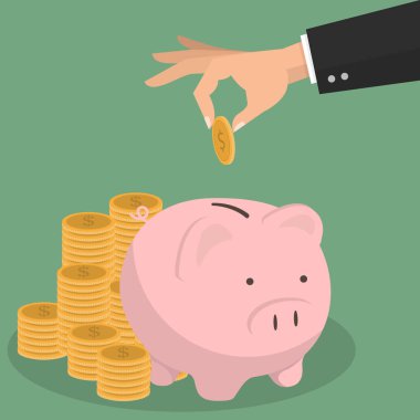 Para basma merdiveni olan bir kumbara.