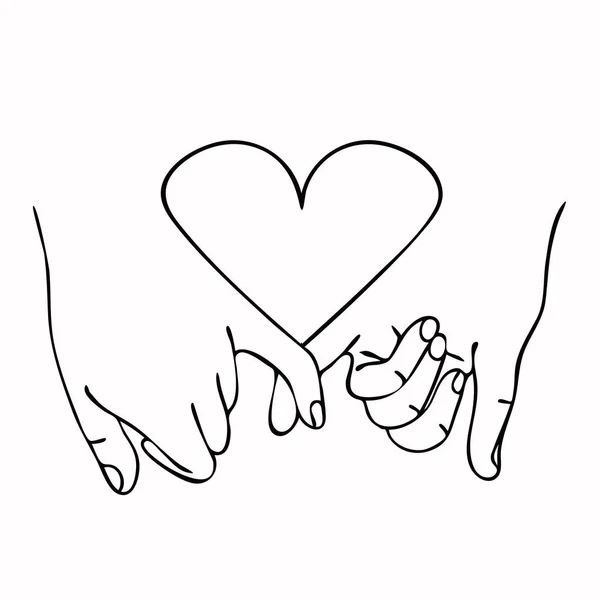 Promise Outline Vector Heart Concept — 스톡 벡터