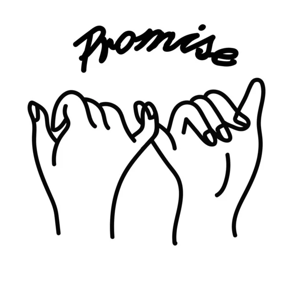 Hands Promise Outline Vector Concept Stock Illustration