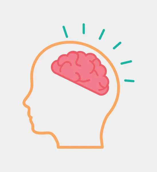Brain in the human head concept