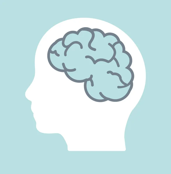 Brain Human Head Think Design — Stock Vector