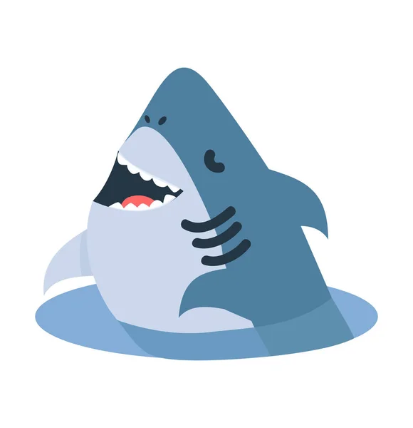 Çizgi Film Köpekbalıkları Farklı Eylemlerde — Stok Vektör