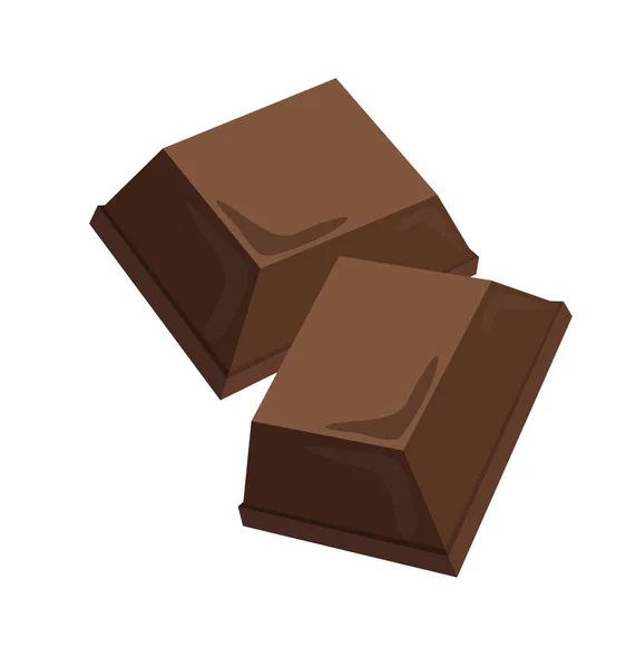 ミルクチョコレート2枚フラットデザイン — ストックベクタ