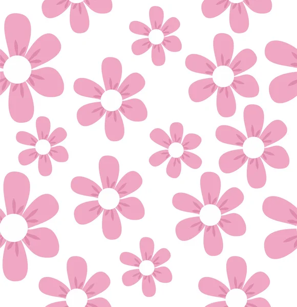 Mignon Beau Motif Fleurs Roses — Image vectorielle