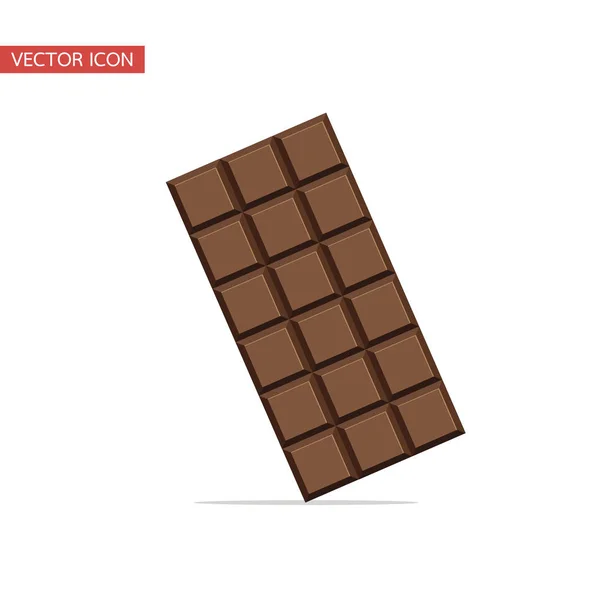 Barra Chocolate Isolado Design Vetorial Plana — Vetor de Stock