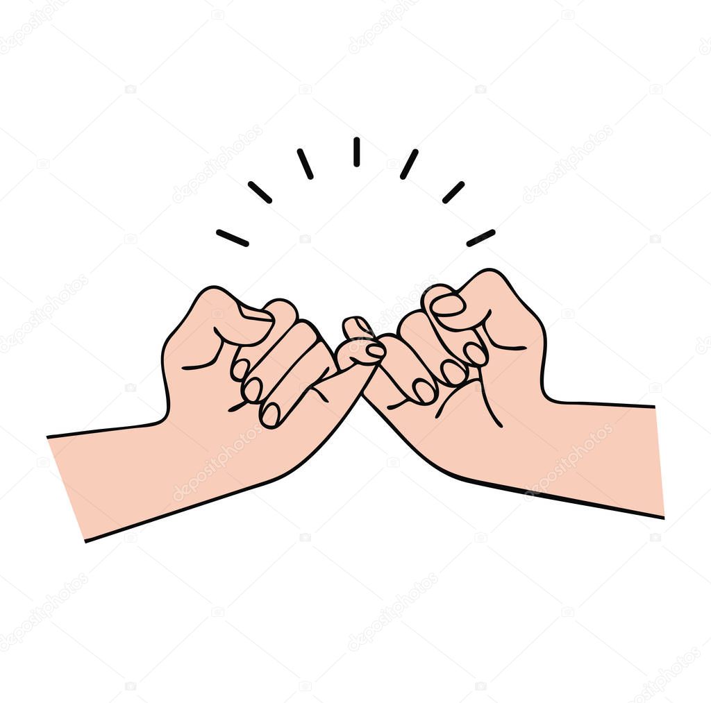 hand pinky promise vector concept