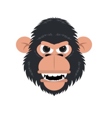  komik şempanze kafa vektörü