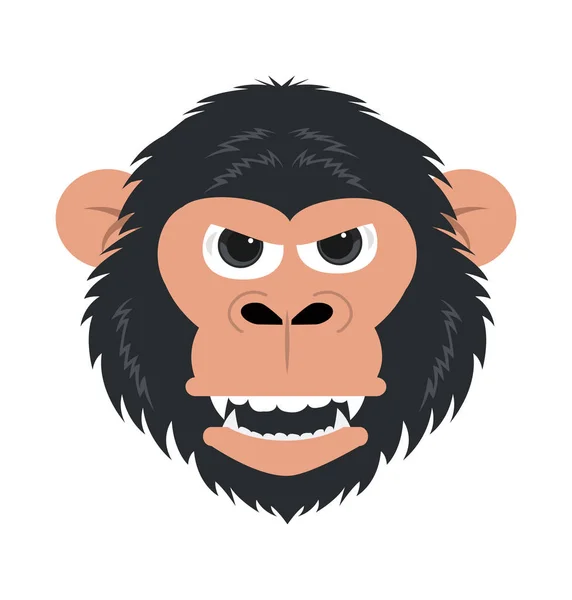 黑猩猩猴头部吉祥物载体 — 图库矢量图片