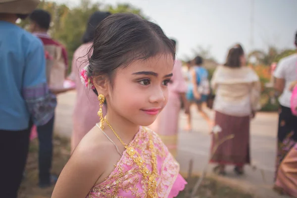 Beautiful Little Girl Traditional Thai Dress — Stock Photo, Image