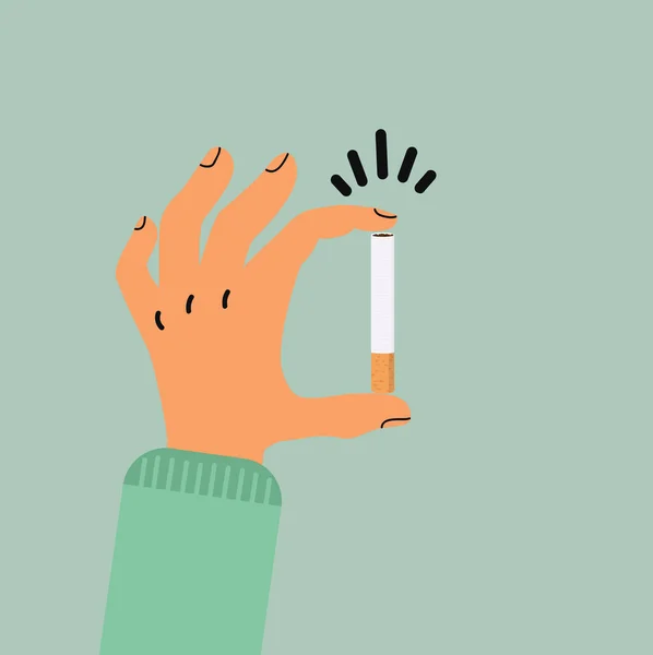 Hand Holding Cigarette Butt Vector — Stock Vector