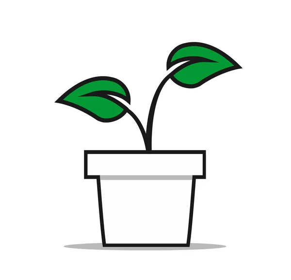 Green Sprout Pot Vector — Stock Vector