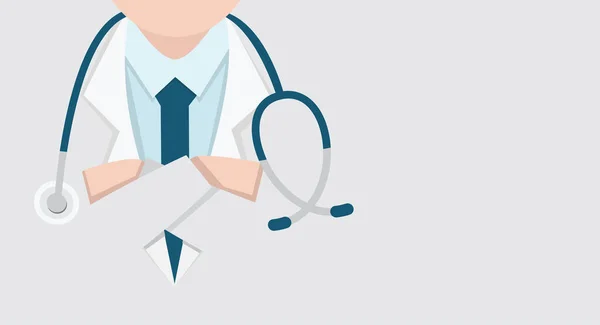 Cerrar Doctor Con Fondo Estetoscopio — Vector de stock