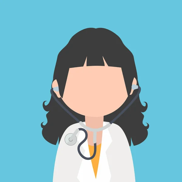 Doctor Cartoon Karakter Met Stethoscoop — Stockvector