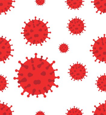 Covid-19 Coronavirus vektör çizimi pürüzsüz desen