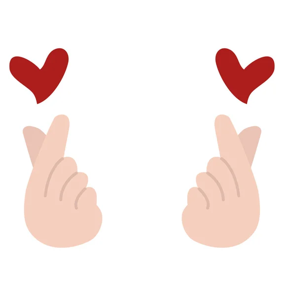 Main Faisant Mini Symbole Coeur — Image vectorielle