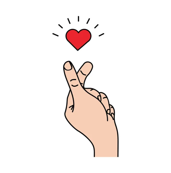 Lindo Signo Mini Corazón Mano Vector — Archivo Imágenes Vectoriales