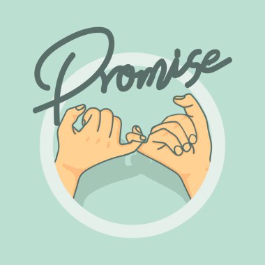 hand Pinky promise isolate background concept clipart