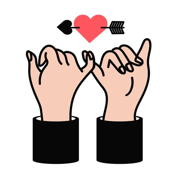 Επαγγελματικά Χέρια Υπόσχεση Βέλος Στην Καρδιά Εικονίδιο — Διανυσματικό Αρχείο
