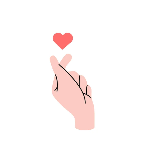 Hand Making Mini Heart Sign Symbol Vector — Stock Vector