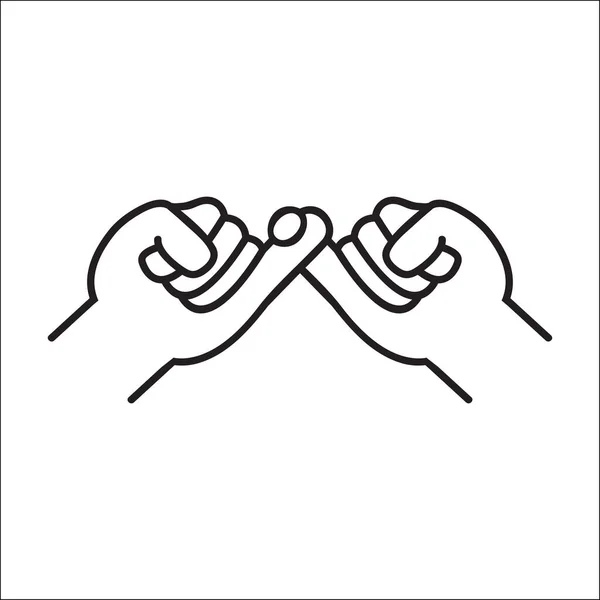 Маленька Лінія Пальця Значок Обіцянки — стоковий вектор