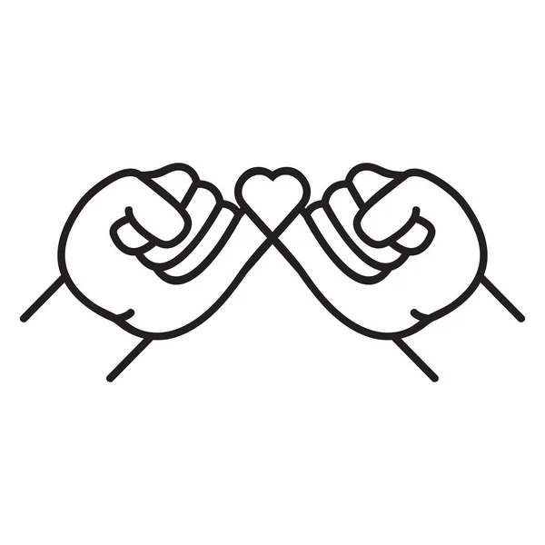 Pinky Swear Line Promise Sign Vector Stock Illustration