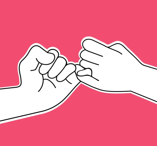 Hands Making Promise Vector Sticker Stock Illustration