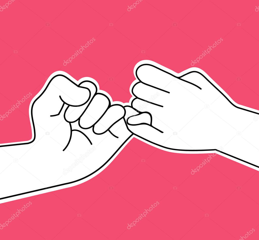 hands making  promise vector sticker