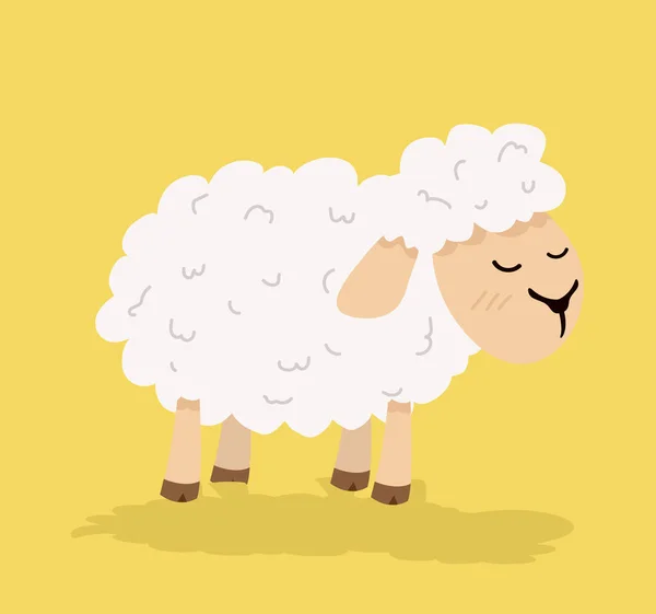 Lustige Niedliche Schafe Vektor Cartoon — Stockvektor