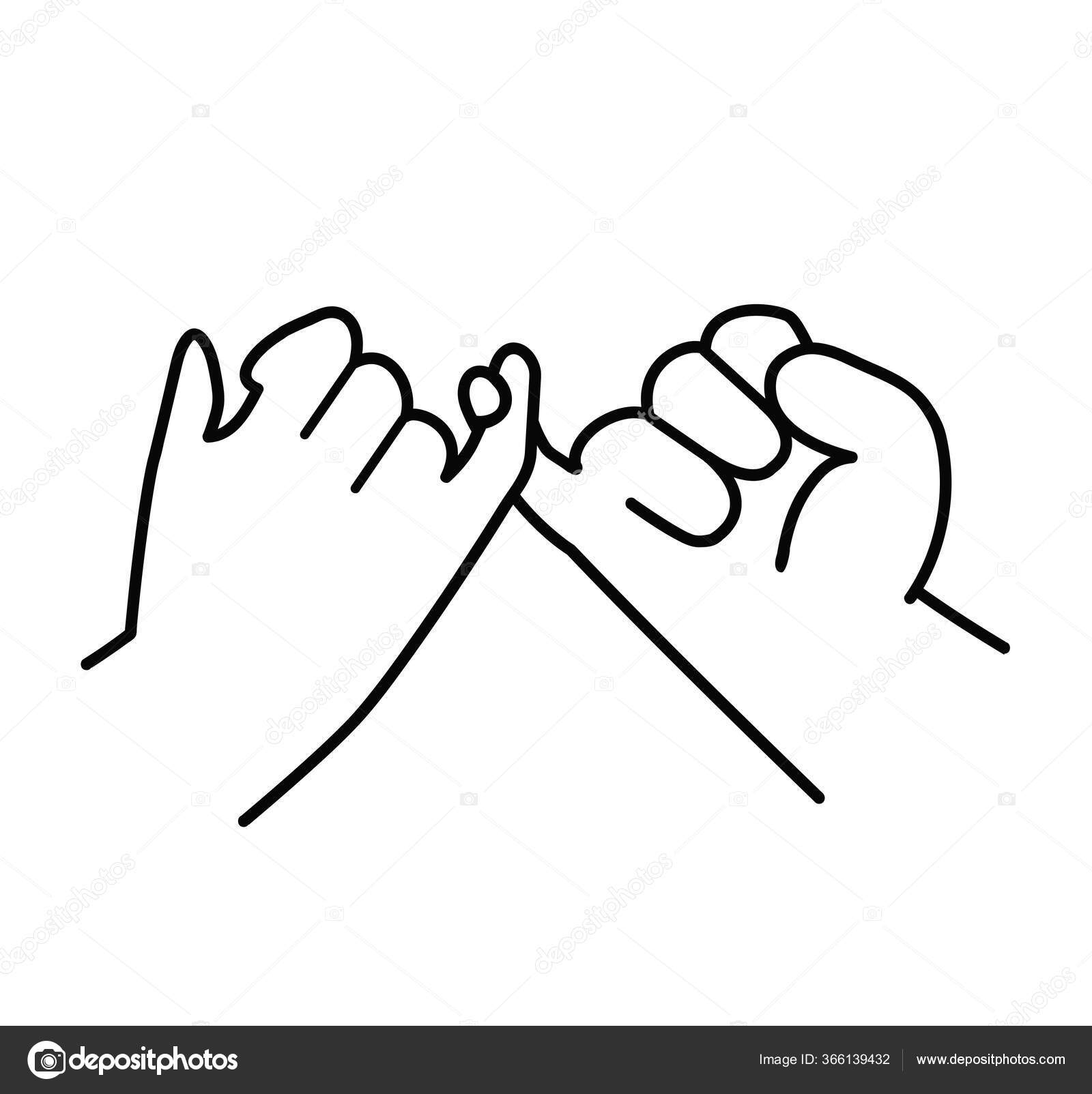 Pinky Schwur Verspricht Flache Designlinie Ikone Stock-Vektorbild von  ©focus_bell@hotmail.co.th 366139432, image size:1600x1604